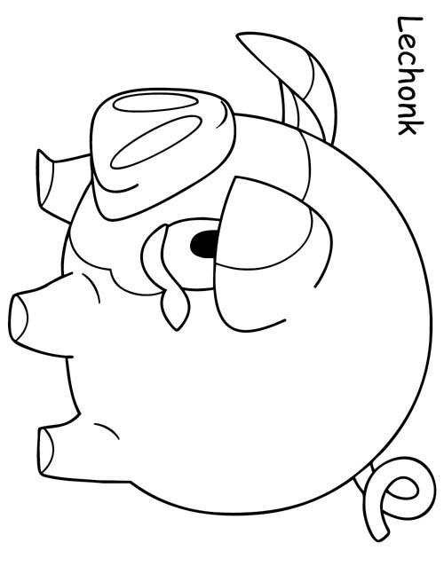 Lechonk coloring page