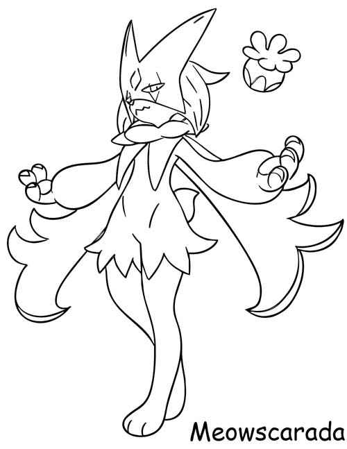 meowscarada coloring page