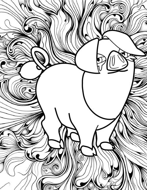 Oinkologne coloring page