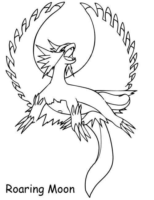 roaring moon coloring page