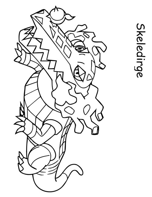 coloring page of Skeledirge