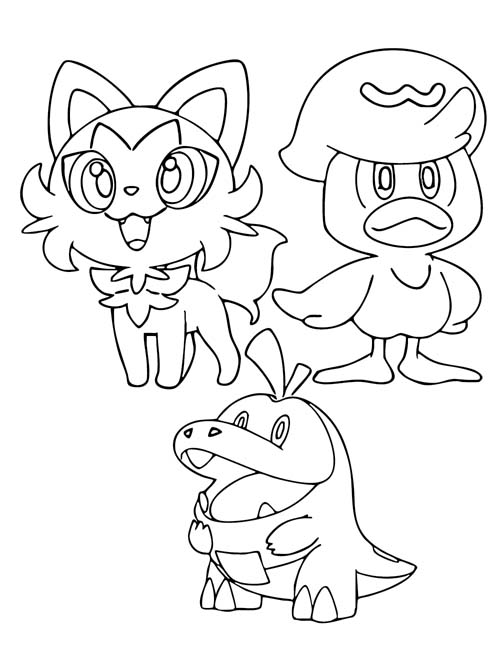 Pokemon Scarlet and Violet starter pokemon coloring page