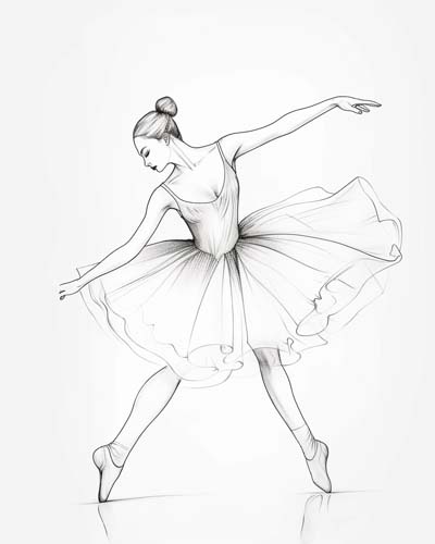realistic ballerina coloring page