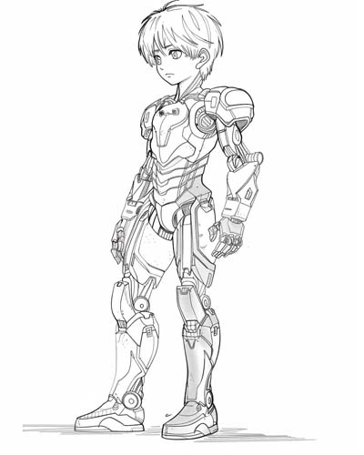 cyborg coloring page