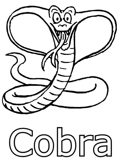 cobra coloring page with label