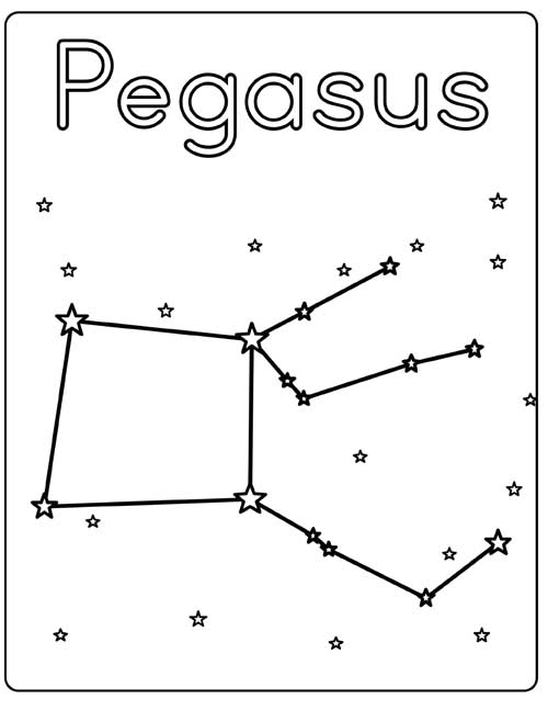 Pegasus, the constellation coloring page