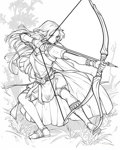 Greek heroine Atalanta coloring page