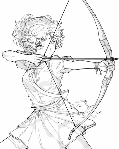 Greek god Eros coloring page