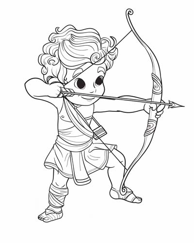 Greek god Eros coloring page
