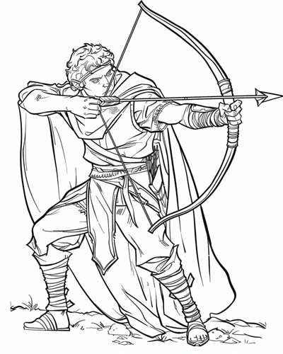 Greek god, Apollo coloring page