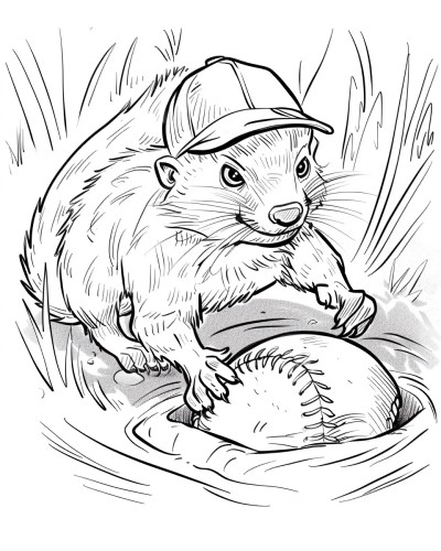 baseball gopher coloring page