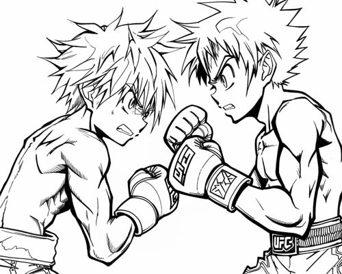 coloring page of boxers