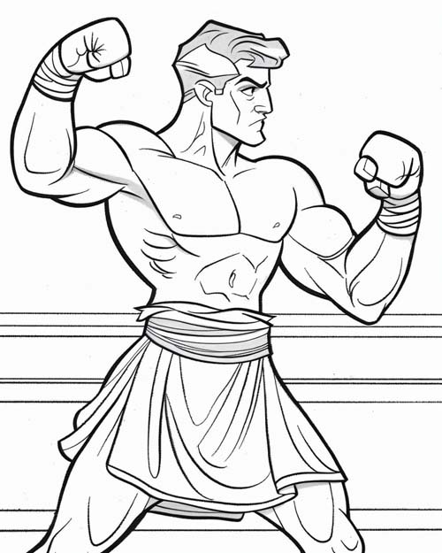 coloring page of an old fashioned boxer