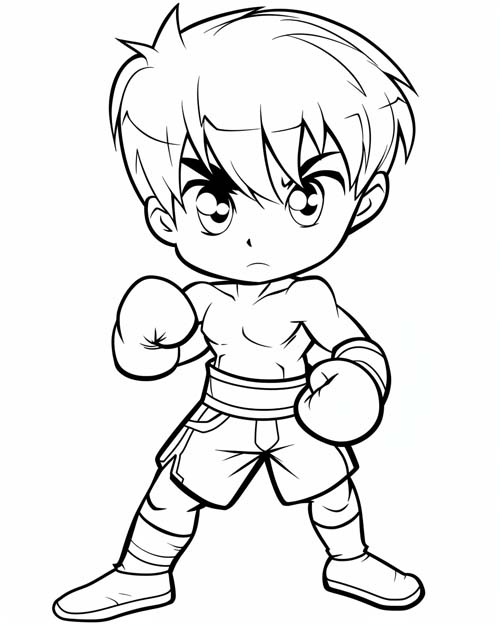 coloring page of a boxer