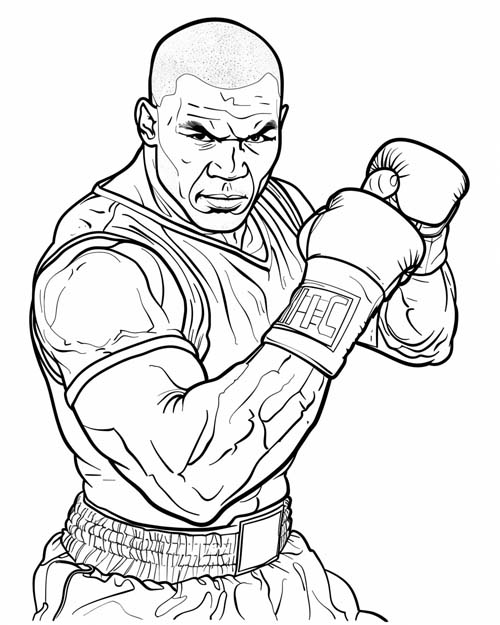 coloring page of Mike Tyson
