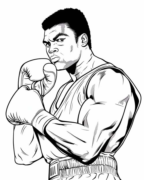 coloring page of Muhammed Ali