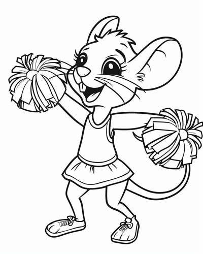 cheerleader rat coloring page