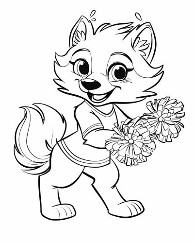 cheerleader wolf coloring page