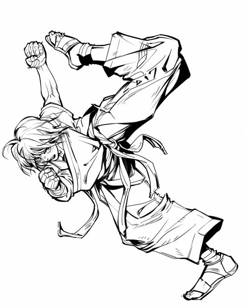 coloring page of Brazilian capoeira