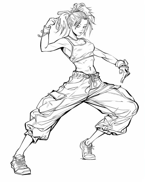 coloring page of Brazilian capoeira