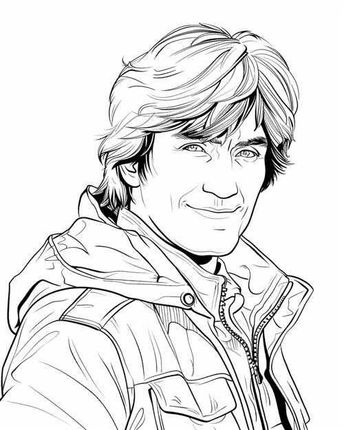coloring page of Jackie Chan