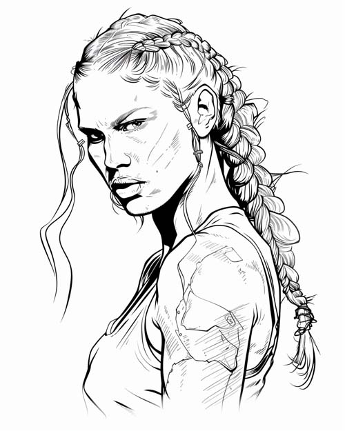 coloring page of Ronda Rousey