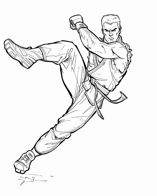 coloring page of Jean-Claude Van Damme