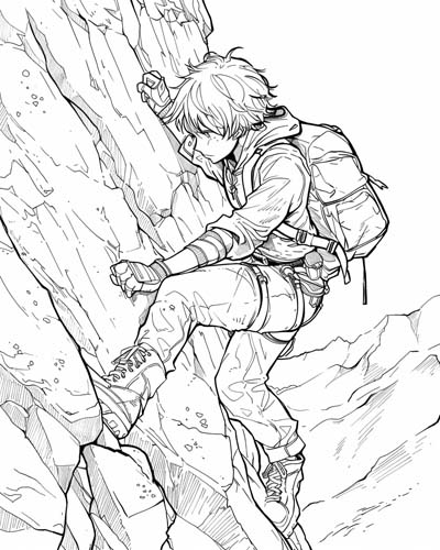 mountain climbing coloring page