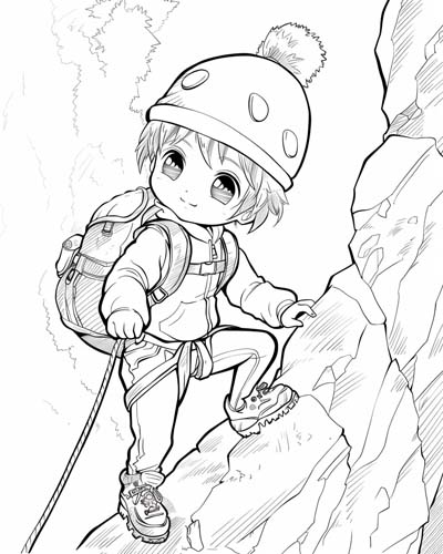 mountain climbing coloring page