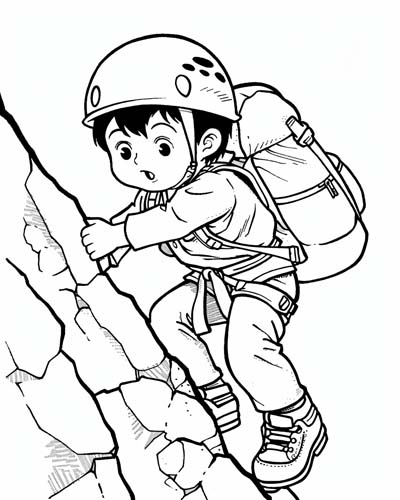 mountain climbing coloring page