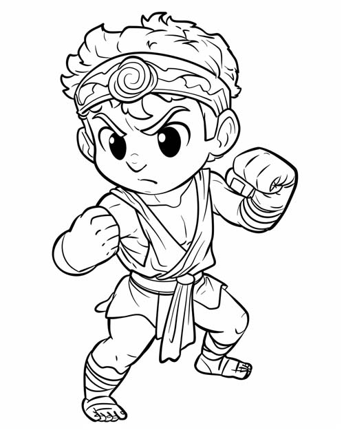 chibi coloring page of olympic boxing in ancient greece