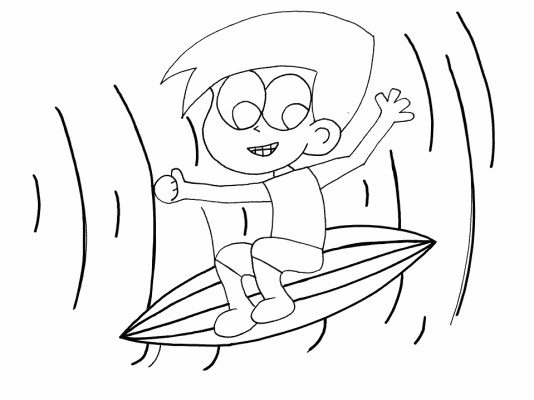Surfing coloring page
