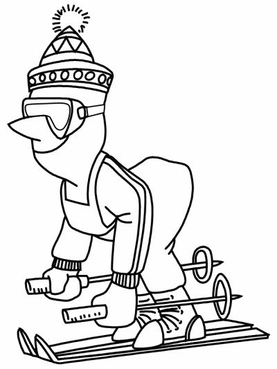 man skiing coloring pages