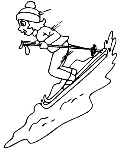 woman skiing coloring pages