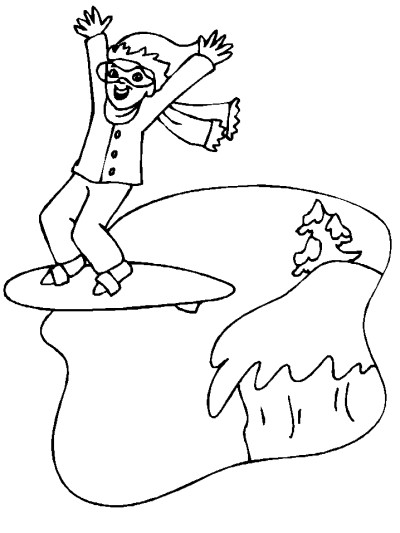 winter sports - snowboard coloring pages
