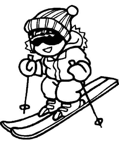 winter sports - woman skiing coloring pages