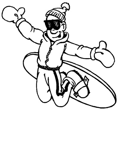 winter sports - snowboard coloring pages