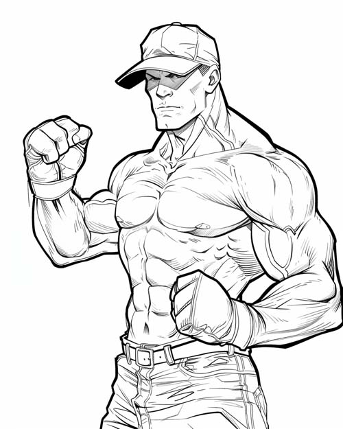 coloring page of John Cena