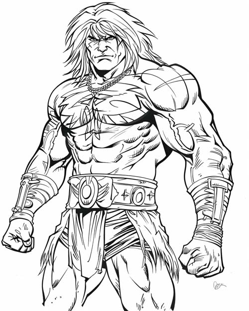 coloring page of the Ultimate Warrior