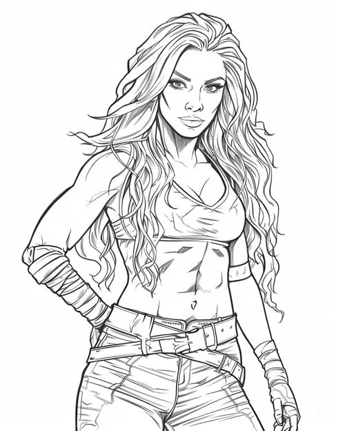 coloring page of Becky Lynch