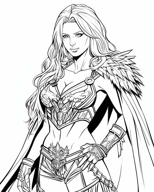 coloring page of Charlotte Flair