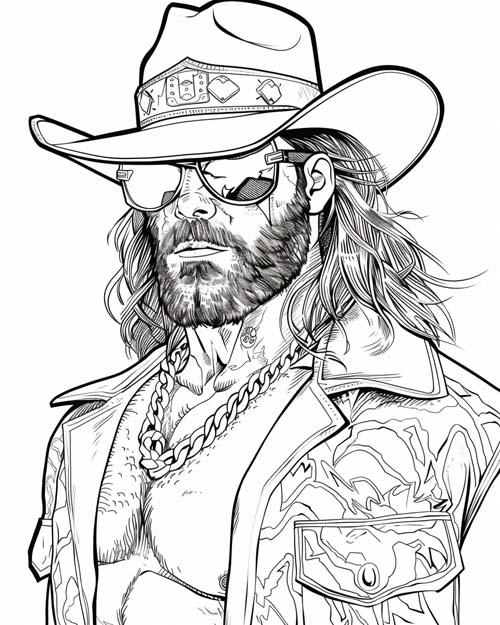 coloring page of Macho Man Randy Savage