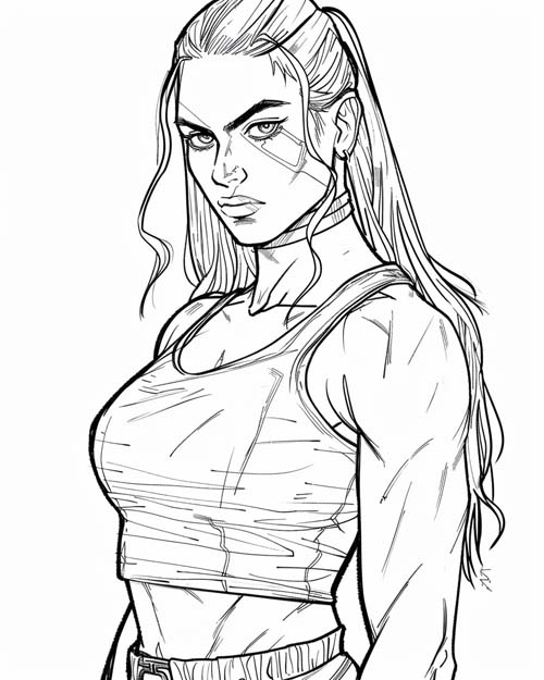 coloring page of Rhea Ripley