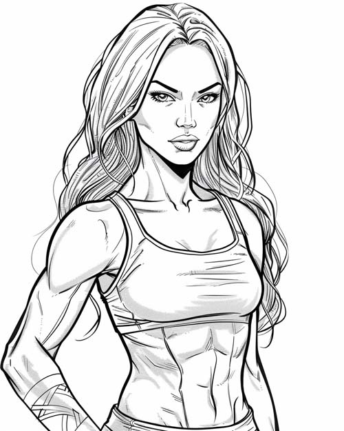 coloring page of Sasha Banks