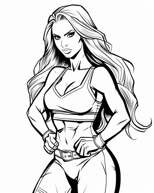 coloring page of Trish Stratus