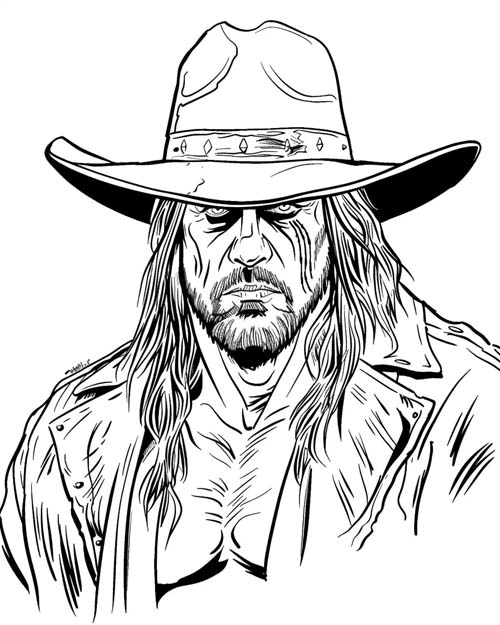 coloring page of the Undertaker