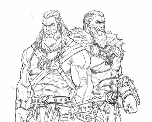 coloring page of the viking raiders