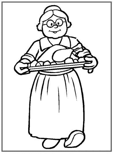 Thanksgiving themed coloring book pages