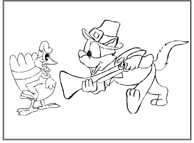 Thanksgiving themed coloring book pages