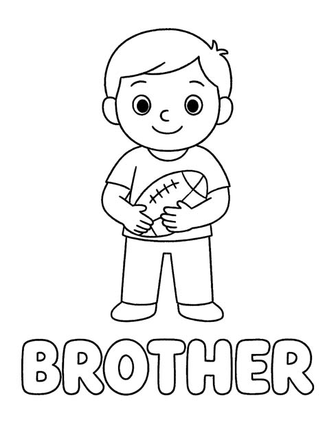 simple vocabulary word coloring page - BROTHER